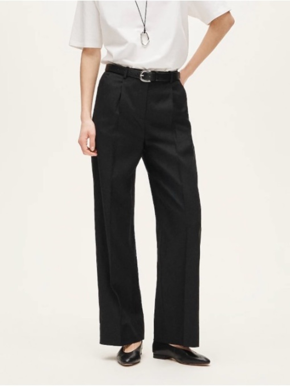 J.Crew Essential Wide-Leg Pant Gramercy Linen Blend Black CU506 Women’s Size 4